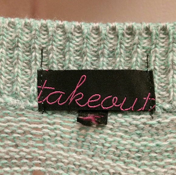 Knit Mint and Grey Cardigan - Picture 6 of 7